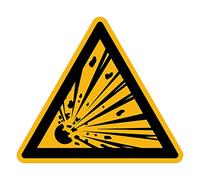 Sticker Danger Warning NF ISO 7010 - Laminated Triangular Signage Adhesive Sticker Water and UV Resistant - Explosive Materials - 30x30 cm