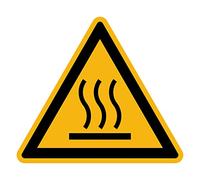 Sticker Danger Warning NF ISO 7010 - Laminated Triangular Signage Adhesive Sticker Water and UV Resistant - Hot Surface - 20x20 cm