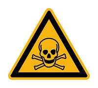 Sticker Danger Warning NF ISO 7010 - Laminated Triangular Signage Adhesive Sticker Water and UV Resistant - Toxic Materials - 20x20 cm