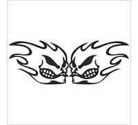 Sticker / Decal - JDM - Die cut - No Fear Skulls Decal Car Laptop Window Vinyl Sticker - black - 149mmx53mm