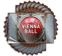 Sticker Door Decor Outside Autumn Case Vintage Vienna Ball Button with Rusty Frame - Scratch Resistant Stickers(8X12CM)