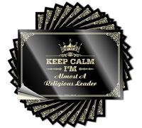 Sticker Farm Custom Stickers, Case Waterproof Keep Calm I'm Almost A Religious Leader for Hydro Flask | Personalized Vinyl Decals for Christmas Holiday Gift(12X18CM)