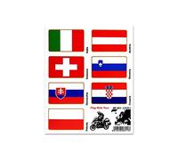 Sticker Flag Ride Tour Europe 2 for Bike Cases, 16 x 13.5 cm