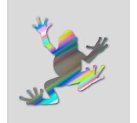 Sticker for car, frog sticker, funny animal lovers, animal fun car sticker, motorhome, quad, motorcycle, biker, chopper, bobber scooter (oilslick hologram film)