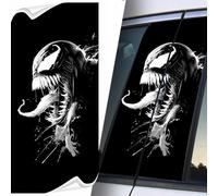Sticker for car posts PREMIUM 3D film S363 venom bw, car stickers, self-adhesive, waterproof and UV, masks scratches, precision cut, black matt/flash