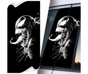Sticker for car posts PREMIUM 3D film S363 venom bw, car stickers, self-adhesive, waterproof and UV, masks scratches, precision cut, black matt/flash