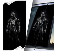 Sticker for car posts PREMIUM 3D S097 SpiderMan bw, car stickers, self-adhesive, waterproof and UV, masks scratches, fine cut, black matt/flash