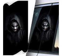 Sticker for car posts PREMIUM 3D S100 Joker Hoodie, car stickers, self-adhesive, waterproof and UV, masks scratches, fine cut, black matt/flash