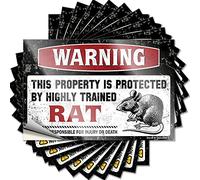 Sticker Friends Vinyl Sticker | Warning This Property is Protected By A Highly Trained Rat Smiley Face for Best Use(8X12CM)