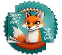 Sticker Gaming Waterproof Vinyl Sticker | Fox Laughs At Self-Talk Optical Illusion Water for Darts DIY Projects(12X18CM)