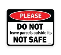 Sticker Gold 12cm - Dont Leave Parcels Outside Self Adhesive Stickers - Postman, Delivery Driver, Not Safe, Deliveries Decal SG058
