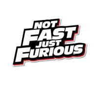 Sticker Gold - 12cm Not Fast Just Furious Self Adhesive Stickers - Fun Car Decal, Funny, Joke, Road Rage Decal - SG475