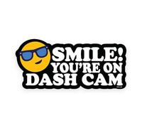 Sticker Gold 15cm - Fun Smile Your ON Dash CAM Self Adhesive Laminated Sticker - Car, Van, Sign, Warning, CCTV, Surveillance, Camera, Vehicle Security Fun
