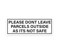 Sticker Gold 16cm - Dont Leave Parcels Outside Self Adhesive Stickers - Postman, Delivery Driver, Not Safe, Deliveries Decal SG059