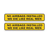 Sticker Gold - 18cm No Airbags We Die Like Real Men Self Adhesive Stickers - Classic Car, Fun, Funny, Bumper Decal SG144