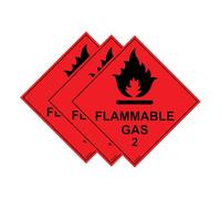 Sticker Gold - 3 Pack - Flammable Gas Stickers - Conforms to EN ISO7010:2012 Public Safety Decals Work Van, Plumber SG092