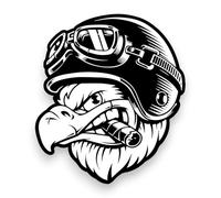 Sticker Gold - 9cm Crazy Eagle Diecut Self Adhesive Sticker - Funny, Hot Rod, Drifting, Custom Car, Classic Decal SG373