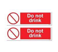 Sticker Gold - Do Not Drink Self Adhesive Stickers - Water Proof, Notice, Warning, Drinking Danger SG421 (14cm x 4cm (2 pack))