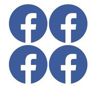 Sticker Gold - Facebook Round Icon Self Adhesive Stickers - 3 Size Options - Social Media Work Van Shop Office Sign Graphics Advertising Decal (5cm (4 Pack))