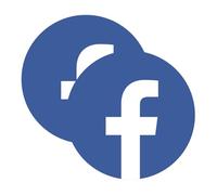 Sticker Gold - Facebook Round Icon Self Adhesive Stickers - 3 Size Options - Social Media Work Van Shop Office Sign Graphics Advertising Decal (8cm (2 Pack))
