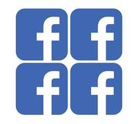 Sticker Gold - Facebook Self Adhesive Stickers - 3 Size Options - Social Media Work Van Shop Office Sign Graphics Advertising Decal (5cm (4 Pack))