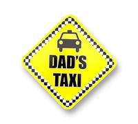 Sticker Gold - Funny DADS Taxi Self Adhesive Car Sticker - 19cm x 19cm - Water Proof Window Decal