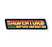 Sticker Gold - Gloss Laminated - On an Adventure Before Dementia Self Adhesive Sticker - 22cm - Campervan Camper Van Vanlife Caravan Decal Holiday Funny Future Mission
