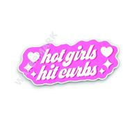 Sticker Gold - Hot Girls Hit Curbs 16cm Self Adhesive Sticker - Funny Car Camper Sticker New Driver