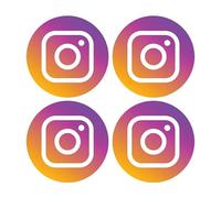 Sticker Gold - Instagram Round Icon Self Adhesive Stickers - 3 Size Options - Social Media Work Van Shop Office Sign Graphics Advertising Decal (5cm (4 Pack))