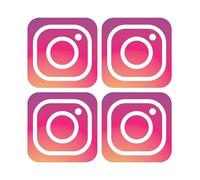 Sticker Gold - Instagram Self Adhesive Stickers - 3 Size Options - Social Media Work Van Shop Office Sign Graphics Advertising Decal (5cm (4 Pack))