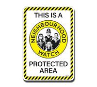 Sticker Gold - Large A4 - This Is A Neighbourhood Watch Protected Area Wheelie Bin Self Adhesive Sticker- 21cm x 30cm Warning Sign Decal SG187