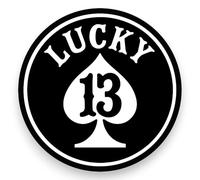 Sticker Gold - Lucky 13 Self Adhesive Stickers - Ace of Spades, Tattoo Motorbike, Camper Decal SG141 (1 Pack - 10cm)