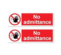 Sticker Gold - No Admittance Self Adhesive Stickers - Water Proof, Notice, Enrty Warning, SG426 (18cm x 5,5cm (2 pack))
