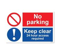Sticker Gold - No Parking Keep Clear Self Adhesive Stickers - Water Proof, Notice, Warning, Sign Private SG435 (28cm x 18cm (single))