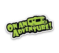 Sticker Gold - On an Adventure Self Adhesive Sticker - 7 Colour Options - 2 Size Options Campervan Camper Van Caravan Decal Vanlife (Green, 26cm Wide)