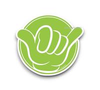 Sticker Gold Shaka Bro Self Adhesive Stickers - 8 Colour Options - 3 Size Options - Campervan Camper Van Vanlife Decal (Animal Green, (Single) Large 15cm Wide)