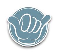 Sticker Gold Shaka Bro VW Self Adhesive Stickers - 8 Colour Options - 3 Size Options - Campervan Camper Van Vanlife Decal (Dove Blue, (2 Pack) Small 6cm Wide)