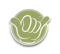 Sticker Gold Shaka Bro VW Self Adhesive Stickers - 8 Colour Options - 3 Size Options - Campervan Camper Van Vanlife Decal (Mango Green, (Single) Large 15cm Wide)