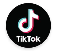Sticker Gold - TikTok Round Icon Self Adhesive Stickers - 3 Size Options - Social Media Work Van Shop Office Sign Graphics Advertising Decal (12cm (1 Pack))