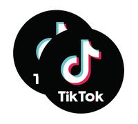 Sticker Gold - TikTok Round Icon Self Adhesive Stickers - 3 Size Options - Social Media Work Van Shop Office Sign Graphics Advertising Decal (8cm (2 Pack))