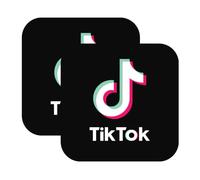 Sticker Gold - TikTok Self Adhesive Stickers - 3 Size Options - Social Media Work Van Shop Office Sign Graphics Advertising Decal (8cm (2 Pack))