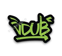 Sticker Gold - VDub Bubble Tag Sticker - 2 Size Options - 6 Colour Options - Campervan Camper Van Graffiti Vanlife T4 T5 T6 (Vivid Green, 10cm Wide)