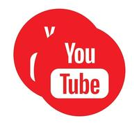 Sticker Gold - YouTube Round Icon Self Adhesive Stickers - 3 Size Options - Social Media Work Van Shop Office Sign Graphics Advertising Decal (8cm (2 Pack))