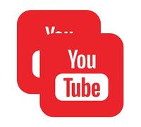 Sticker Gold - YouTube Square Icon Self Adhesive Stickers - 3 Size Options - Social Media Work Van Shop Office Sign Graphics Advertising Decal (8cm (2 Pack))