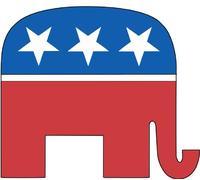 Sticker GOP Elephant Republican Political Bumper Sticker 127mmX101 mm