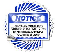 Sticker House Accessories for Home Waterproof Vinyl Sticker | Notice Trespassing and Loitering Forbidden By Law Western Bathroom Tumbler for Military DIY Projects(6X9CM)