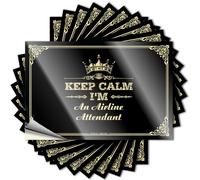 Sticker Keep Calm I'm an Airline Attendant, Rear Window Funny Coffee Man