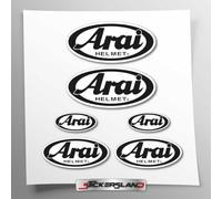 Sticker Kit Compatible with Arai Helmet | Stickers for Motorcycle Helmet Frame | Adhesive Vinyl Easy Application UV Print | Stickersland® (Black)