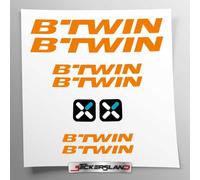 Sticker Kit Compatible with MTB Mountain Bike Frame and Helmet | Decals Sticker Decal Bike Logos | Stickersland® - BTWN (Matt Orange)