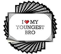 Sticker Mancave Stuff for Men Vinyl Sticker | I Love My Youngest Bro Fall for Teens Use(6X9CM)